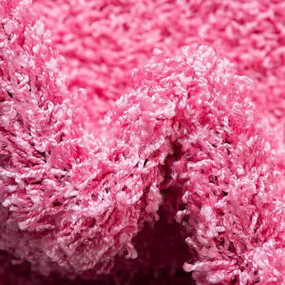 Unique Loom Solid Shag Collection Area Rug (7' 10" x 10' Oval, Taffy Pink)