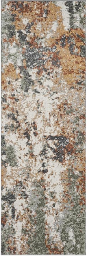 Keen Home Design Area Rugs - 2x8 Non-Shedding, Abstract Rugs for Kitchen, Living Room, Bedroom, Dining Room, Entryway - Size: 2'8" x 7'7", Multi
