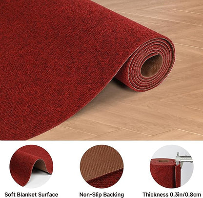 jxgzyy Red Commercial Outdoor Mat 2'11" x 4'11", Non Slip Front Door Mat Outside Entrance, Heavy Duty Waterproof Floor Mat for Porch, Home, Patio, Garage, Entryway