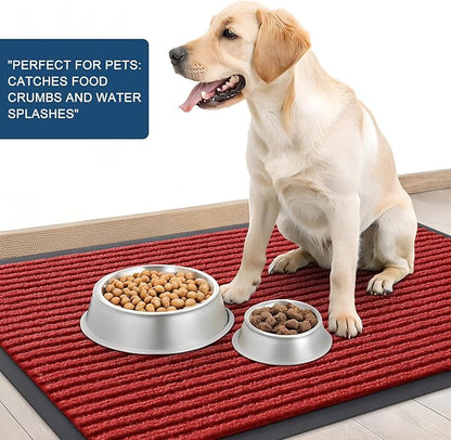OLANLY Front Door Mat Indoor Outdoor Entrance, Waterproof Heavy Duty Doormat, Fade Resistant, Low Profile, Easy Clean Patio Porch Welcome Floor Mats for Entry, 71x34, Red