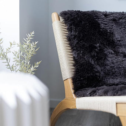 Real Sheepskin Rug 2x6 ft | Sheepskin Rugs for Living Room and Sofa | Bedside Rugs for Bedrooms | Large Fluffy Rug is Breathable & Heat-regulating in Color Chocolate