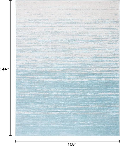 SAFAVIEH Area Rug 9x12 - Adirondack Collection - Large - Aqua & Ivory, Modern Ombre Design, Non Shedding & Easy to Clean, Ideal for Living Room, Bedroom, Office, Dining Space (ADR113J)