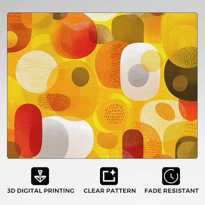 Abstract Geometry Rugs for Home Decor, 8x10 ft, Mid Century Modern Area Rugs for Living Room, Soft Non Slip Washable 70s 80s Geometric Carpet Bedroom Decorations Dt-Ghf-19