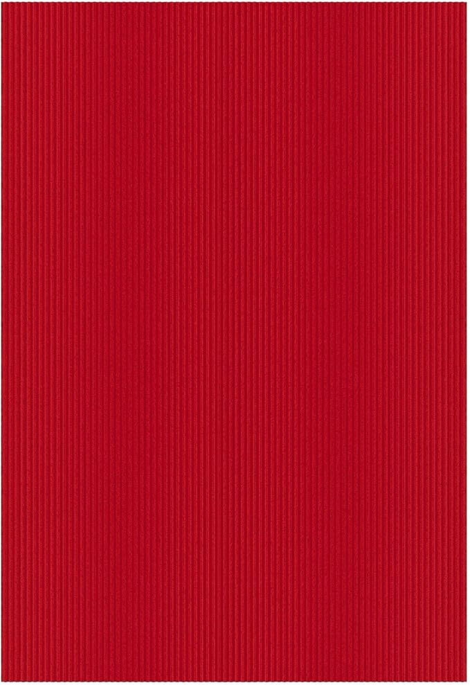 Ottomanson 6'6" x 47' Hallway Runner with Scraper Pile Extra Durable Non-Slip Rug Mat for Indoor & Outdoor Use - Ideal for Kitchen, Entryway, Patio & Garage - High-Traffic Carpet, Red