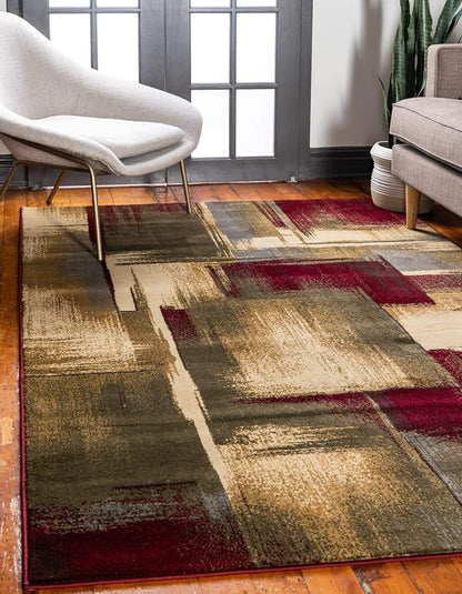 Unique Loom Barista Collection Area Rug - Timor (2' 2" x 3' 1" Rectangle, Multi/ Red)