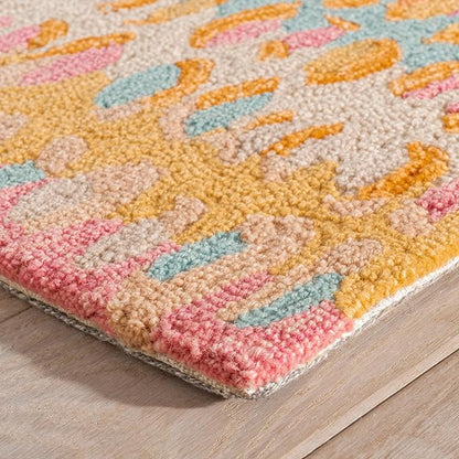 Dash and Albert Paint Chip Wool Area Rug - 3' x 5' Confetti Graphic Hand Micro Hooked Accent Rug - Durable, High Traffic Areas Hallway, Living Room, Stairs