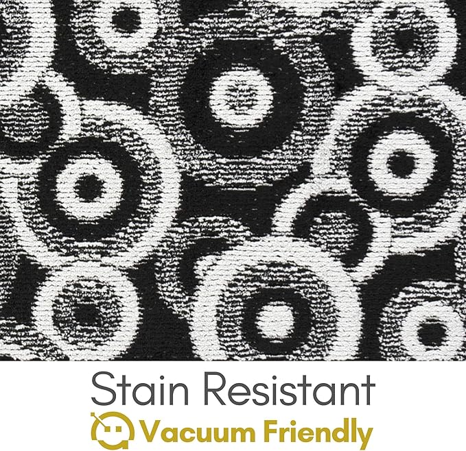 26 ft Extra Long Black Hallway Runner Rug | Non-Slip & Machine Washable | Custom Cut to Size 2'3" x 26' (Runner) | REMNAZ