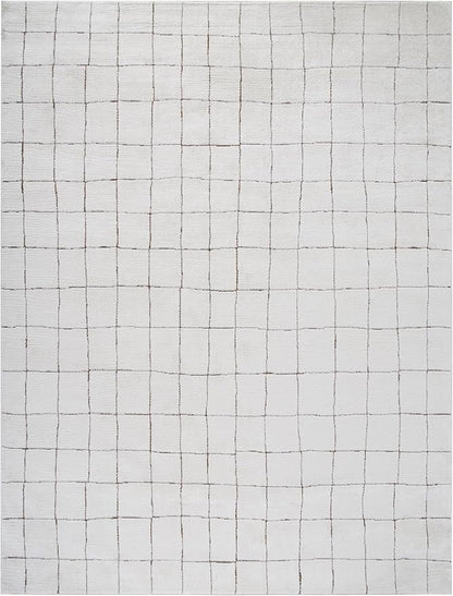 Livabliss x Our PNW Home Cascade Minimalist Area Rug, 9'2" x 12', Ivory