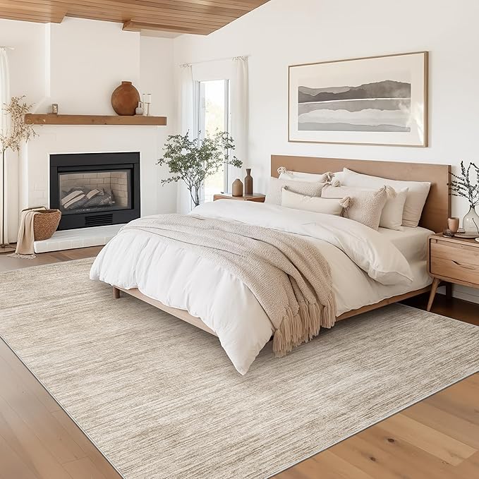 Valenrug Washable Rugs 5x7 - Non Slip 5x7 Area Rugs for Living Room, Stain Resistant Area Rugs for Bedroom, Foldable Machine Washable Area Rug(5'x7', Brown)