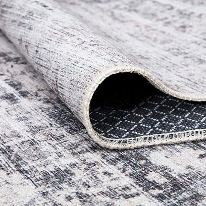 Bloom Rugs Washable Non-Slip 5' x 7' Rug - Gray/Charcoal/Blue Modern Abstract Area Rug for Living Room, Bedroom, Dining Room, and Kitchen - Exact Size: 5' x 7'