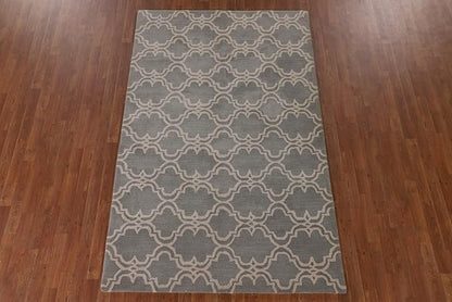 Modern Collection 5 x 8 Trellis Area Rug, All-Over/Geometric Wool Carpet for Home Décor, Living Room, Dining Room, and Bedroom