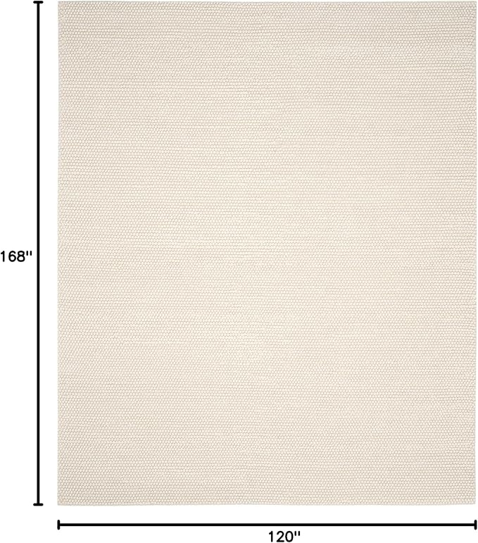 SAFAVIEH Area Rug 10x14 - Natura Collection - Large - Ivory, Handmade Wool Blend, Textured Design, Ideal for Living Room, Bedroom, Dining Space (NAT620A)