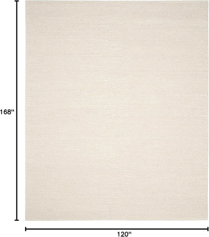 SAFAVIEH Area Rug 10x14 - Natura Collection - Large - Ivory, Handmade Wool Blend, Textured Design, Ideal for Living Room, Bedroom, Dining Space (NAT620A)