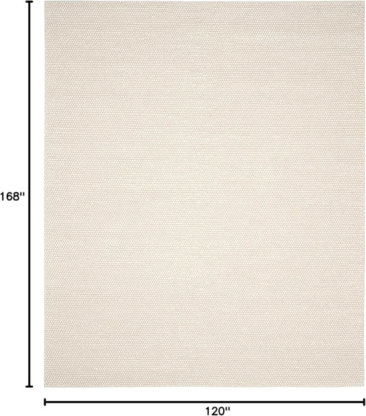 SAFAVIEH Area Rug 10x14 - Natura Collection - Large - Ivory, Handmade Wool Blend, Textured Design, Ideal for Living Room, Bedroom, Dining Space (NAT620A)