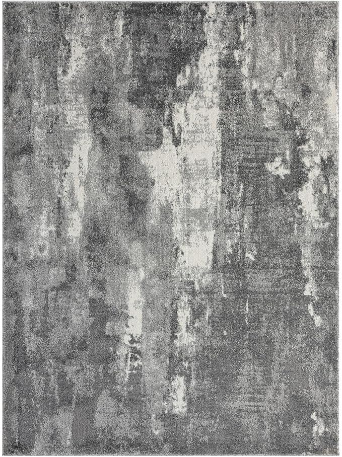 LUXE WEAVERS Euston Collection 7681 Dark Grey 5x7 Modern Abstract Area Rug