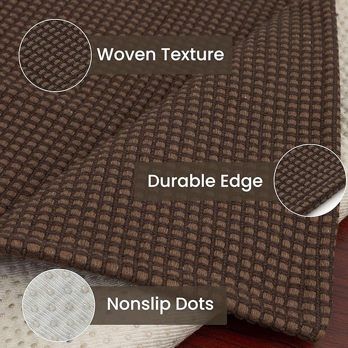 IOHOUZE Washable Runner Rug 2x7 Non Slip Runners for Hallways Entryway Runner Indoor, Kitchen Rugs Woven Cotton Floor Carpet for Kitchen Hall Entrance Bedroom, Brown