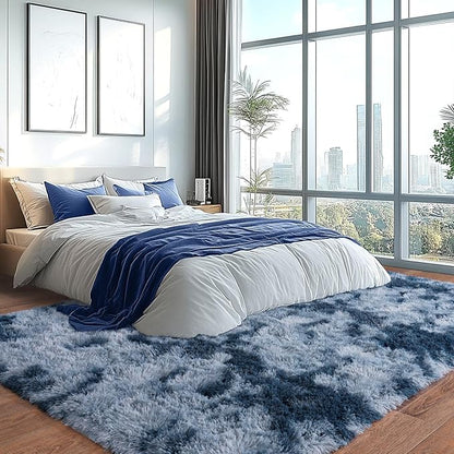 Extra Large Plush Rug High Pile Fluffy Rug for Living Room, Big Plush Non-Skid Shag Carpet, Soft Shaggy Rugs for Bedroom Indoor Modern Home Decor Tie Dye Camel 10x14ft