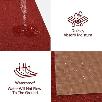jxgzyy Red Commercial Outdoor Mat 2'11" x 4'11", Non Slip Front Door Mat Outside Entrance, Heavy Duty Waterproof Floor Mat for Porch, Home, Patio, Garage, Entryway
