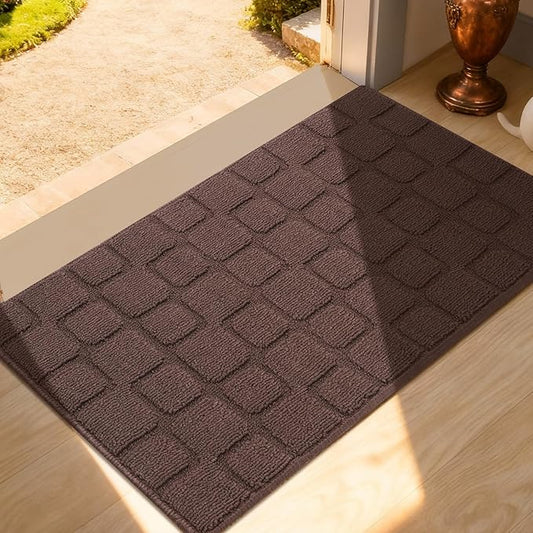 Front Door Mat Outside Entrance, Outdoor Indoor Door Mats for Entryway, Entrance, Entry, Patio, Waterproof Non Slip Doormat, Low-Profile, 20" × 31.5“, Coffee