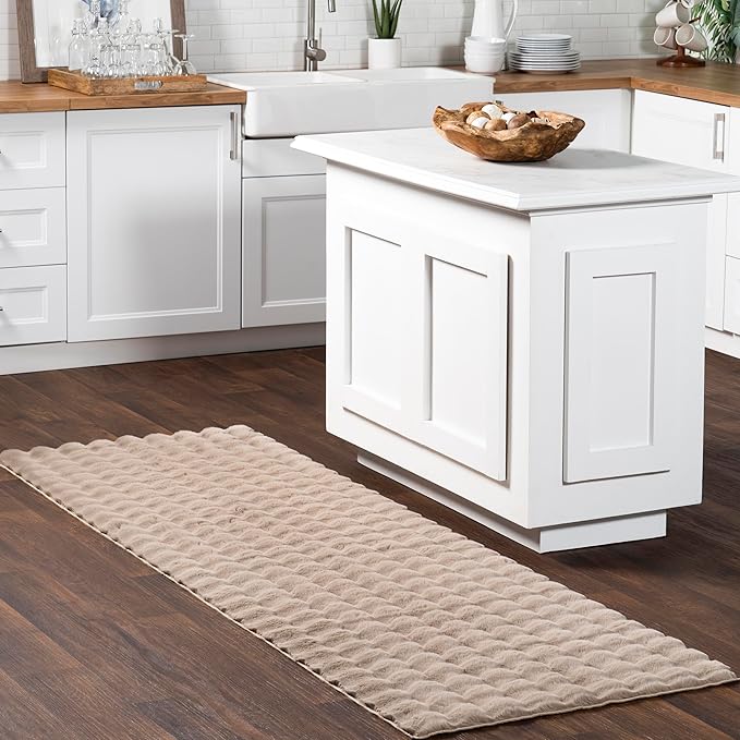 Nuloom Jeni Taupe, 2'6" x 10', Solid Faux Rabbit, Fluffy and Cozy, High Traffic, Stain Resistant, Easy Clean, Durable Washable Runner for Bedroom, Living Room, Dining, Den, Foyer, Entryway