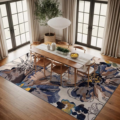 Rugshop Cream Bright Flowers Non Slip Non-Shedding Area Rug for Living Room, Dining Room and Large Spaces, 12' x 15'