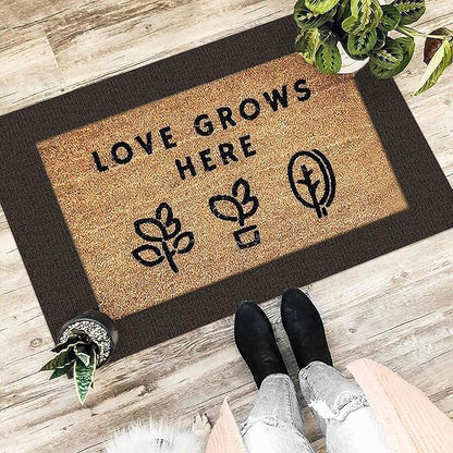 EARTHALL Small Area Rug 2x3 Ft Washable Rugs for Entryway Non Slip Braided Throw Rugs Door Mat Indoor Outdoor Entrance Cotton Woven Carpet for Kitchen Foyer Front Door, Taupe/Coffee