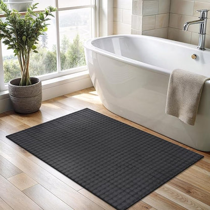 CAMILSON Modern Dark Gray Non Slip Door Mat Rug 2x3 Ultra Soft High Pile Entryway Rugs Non Skid Rubber Backing Durable & Easy to Clean Carpet for Kitchen Bathroom Indoor Use (2 x 3 Dark Gray)
