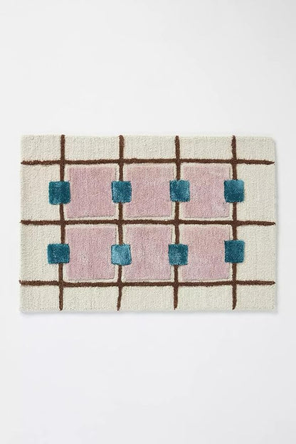 Greer Wool Area Rug - Chic Hand-Tufted Mauve, Blue, and Beige Design for Stylish Home Decor (2.5x12 Ft)