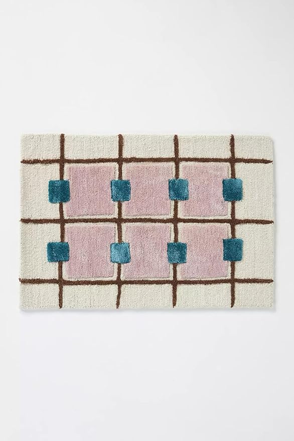 Greer Wool Area Rug - Chic Hand-Tufted Mauve, Blue, and Beige Design for Stylish Home Decor (2.5x10 Ft)