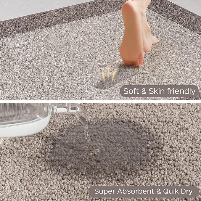 Machine Washable Runner Rug 32" x 120", Non Slip Kitchen Mat for Floor, Absorbent Entryway Rug for Kitchen, Bedroom, Living Room, Hallway, Door (Roll Packing)