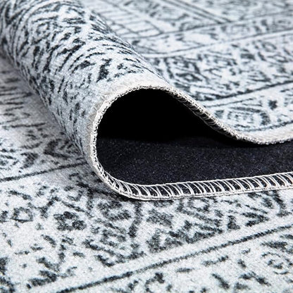 Bloom Rugs Caria Washable Non-Slip 5x7 Rug - Ivory/Black Geometric Area Rug for Living Room, Bedroom, Dining Room, and Kitchen - Exact Size: 5' x 7'