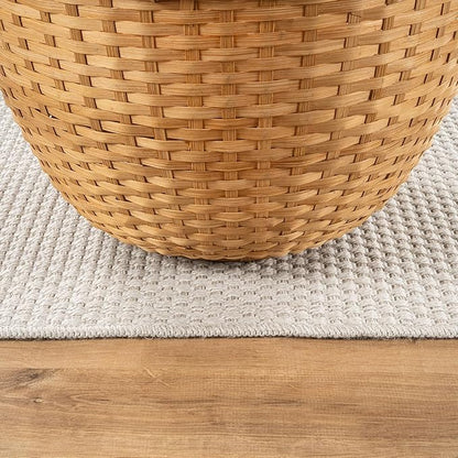 CAMILSON Easy Jute Rug 8x10, Indoor Outdoor Off-White Farmhouse Area Rugs for Living Room Patio and Kitchen Rug, Solid Woven Design, Easy-Cleaning, Non Slip Washable Outside Carpet Alfombras (8 x 10)