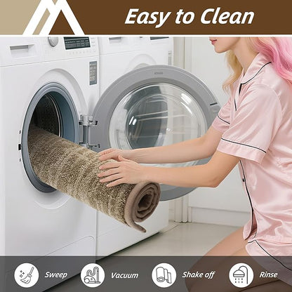 COSY HOMEER-Door-Mat Dirt Trapper Entryway Rugs 24"x36" Non Slip Washable Entrance Mats Absorbent Welcome Mat Low Profile Dog Door Mats for Front Back Doomats and Wet Shoes,Taupe