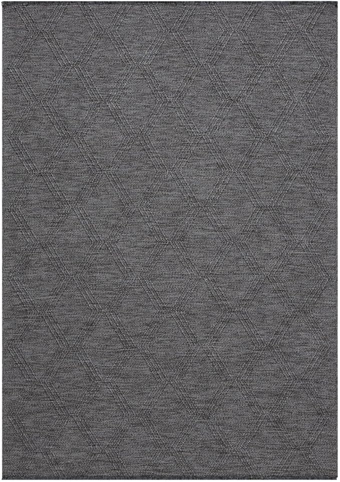 LUXE WEAVERS Modern Farmhouse Smoke 9x12 Washable Area Rug, Anti-Slip Diamond Pattern Carpet