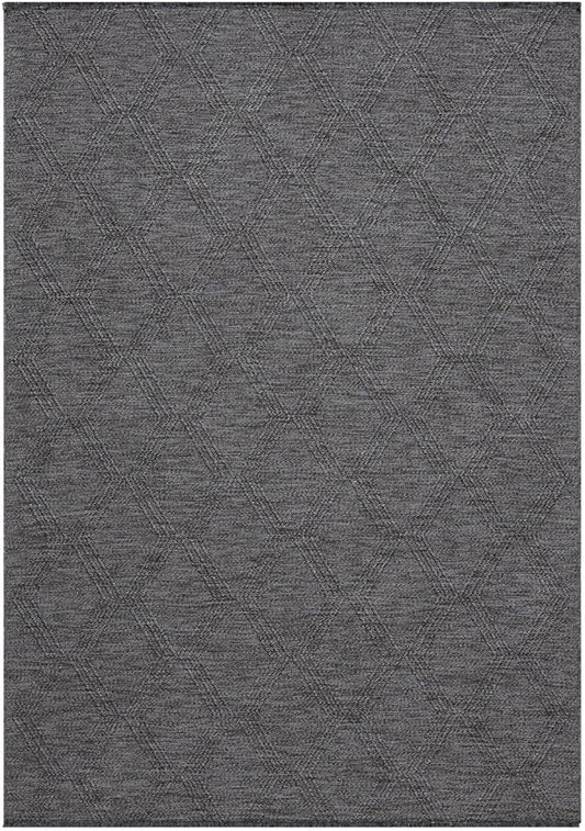 LUXE WEAVERS Modern Farmhouse Smoke 9x12 Washable Area Rug, Anti-Slip Diamond Pattern Carpet