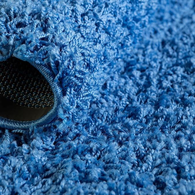 Unique Loom Solid Shag Collection Area Rug (8' x 11' Rectangle, Periwinkle Blue)