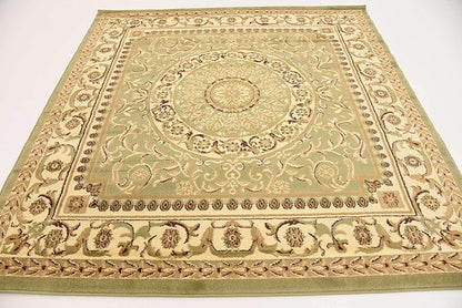 Unique Loom Versailles Collection Traditional Classic Medallion Floral Motif Area Rug (6' 0 x 6' 0 Square, Green/ Ivory)
