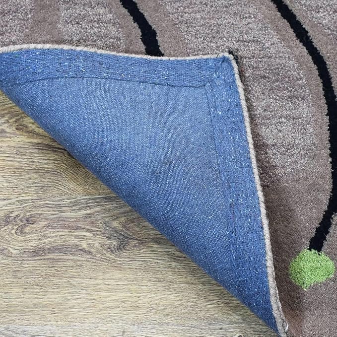 Rugsotic Carpets Hand Tufted Wool ECO-Friendly Area Rugs - 10'x10', Square Shape, Camel, Floral Modern Design, High Pile Thick Handmade Anti Skid Area Rugs for Living Room, Bed Room (K00219)