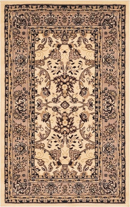 Unique Loom Sialk Hill Collection Area Rug - Washington (3' 3" x 5' 3" Rectangle Ivory/Black)