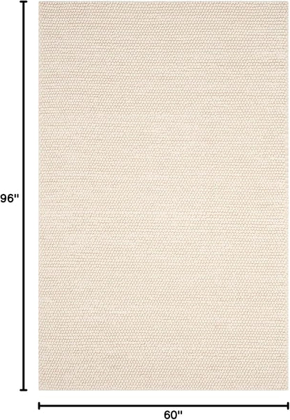 SAFAVIEH Area Rug 5x8 - Natura Collection - Ivory, Handmade Wool Blend, Textured Design, Ideal for Living Room, Bedroom, Dining Space (NAT620A)