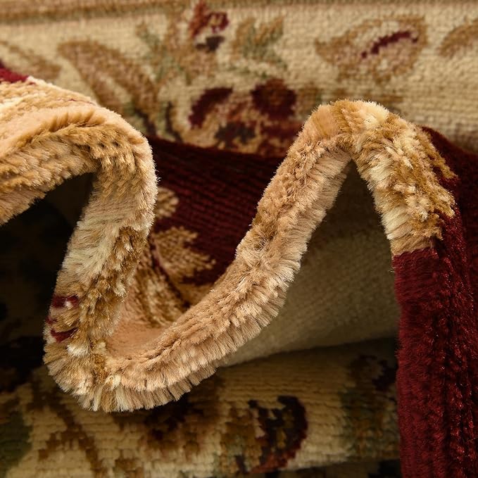 Unique Loom Versailles Collection Traditional Classic Floral Motif Area Rug (5' 0 x 5' 0 Octagon, Burgundy/Ivory)
