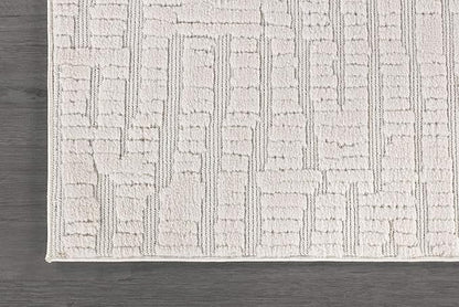 Modern Micro Loop Indoor Area Rugs for Living Room Bedroom Kitchen Geometric Pebble White 8x10 Luxury Durable Low and High Pile Non-Shedding Stain Resistant Soft Area Carpet 8 x 10