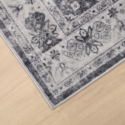 Dripex Washable Area Rug 6x9 Living Room Rug Stain & Water Resistant Foldable Thin Vintage Rugs Bedroom Rug Floor Carpet for Dining Room Kitchen Bathroom Farmhouse Office