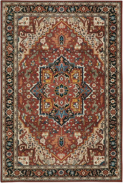 Moynesa Ultra-Thin Washable Area Rug - 2x3 Small Kitchen Rug for Entryway Mat, Oriental Non-Slip Non-Shedding Indoor Floor Carpet for Bathroom Sink Bedroom Living Room Coffee Table Hardwood Floors