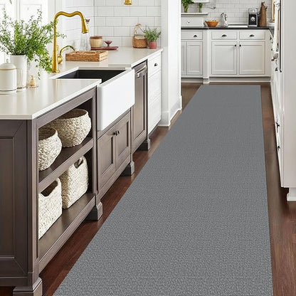 EARTHALL Extra Long Runner Rug 3x16 Ft Washable Runners for Hallways Cotton Non Slip Entryway Runner Braided Kitchen Runner Indoor Outdoor Carpet Runners for Hotels, Hall, Stair, Charcoal Gray