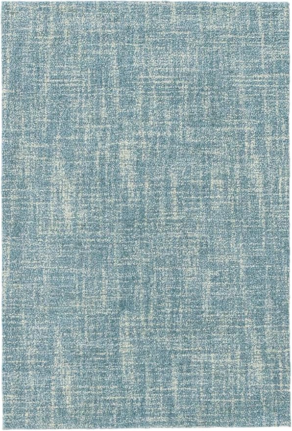Dash and Albert Crosshatch Wool Area Rug - 7.5 X 9.5 Aegean Solid Hand Micro Hooked Accent Rug - Durable, High Traffic Areas Bedroom, Hallway, Stairs - Premium Luxury Hotel Quality Soft Breathable
