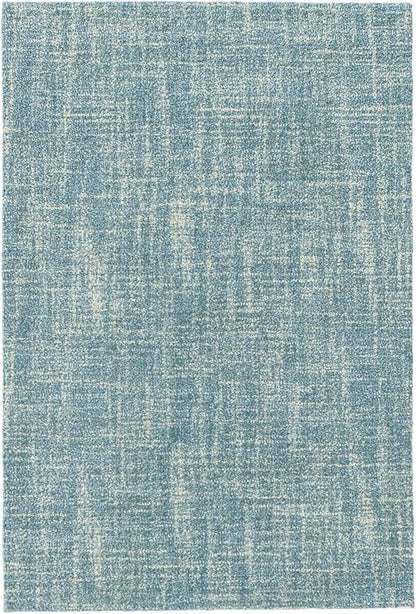 Dash and Albert Crosshatch Wool Area Rug - 7.5 X 9.5 Aegean Solid Hand Micro Hooked Accent Rug - Durable, High Traffic Areas Bedroom, Hallway, Stairs - Premium Luxury Hotel Quality Soft Breathable