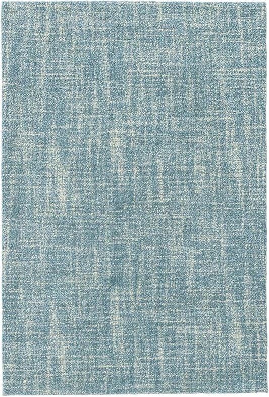Dash and Albert Crosshatch Wool Area Rug - 7.5 X 9.5 Aegean Solid Hand Micro Hooked Accent Rug - Durable, High Traffic Areas Bedroom, Hallway, Stairs - Premium Luxury Hotel Quality Soft Breathable