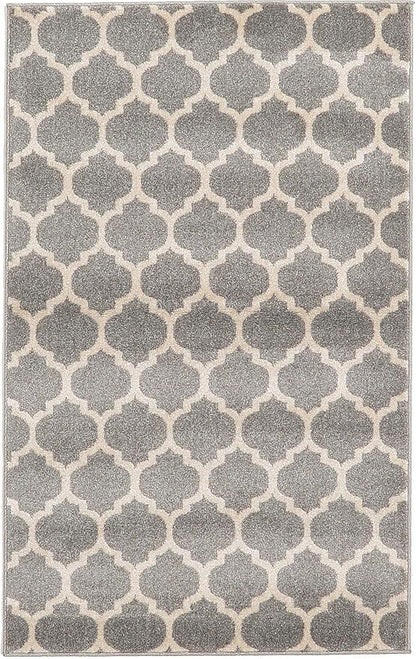 Rugs.com Lattice Collection Rug – 3' x 5' Dark Gray Medium Rug Perfect for Entryways, Kitchens, Breakfast Nooks, Accent Pieces