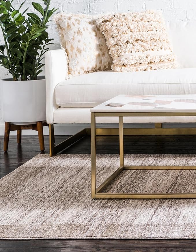 Rugs.com Angelica Collection Rug – 9' x 12' Beige Medium Rug Perfect for Living Rooms, Large Dining Rooms, Open Floorplans